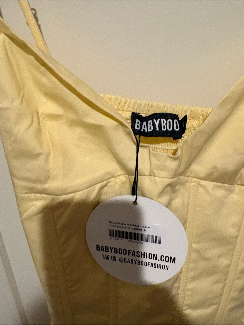 Babyboo MARIELLA MIDI DRESS - LEMON Medium NWT - Picture 5 of 7